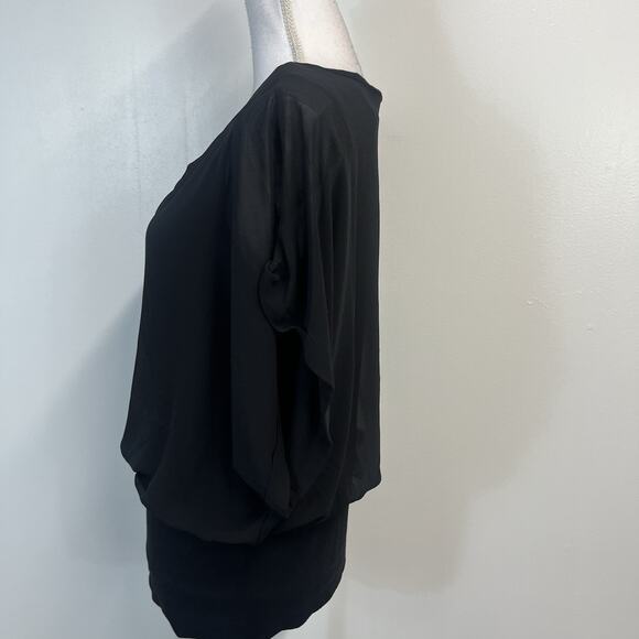Joseph A Blouse sz Large Black Sheer Is It Silk? Evening Wedding Cocktail Dressy - Picture 5 of 7